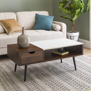 Walker Edison Montclair Mid Century Modern Faux Marble Top 1