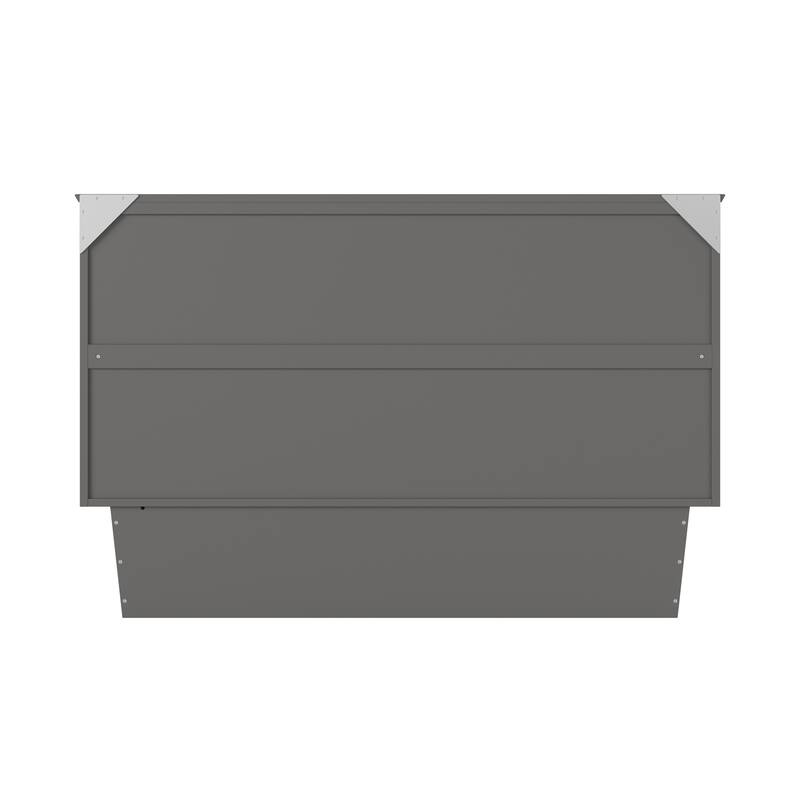 Chelsea Queen Murphy Bed Chest with 6" Mattress, Storage Drawer & Built-In Charger in Grey
