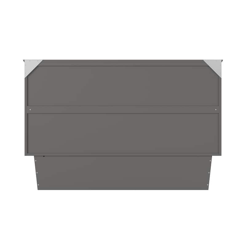 Monroe Queen Murphy Bed Chest with 6" Mattress, Storage Drawer & Built-In Charger in Grey