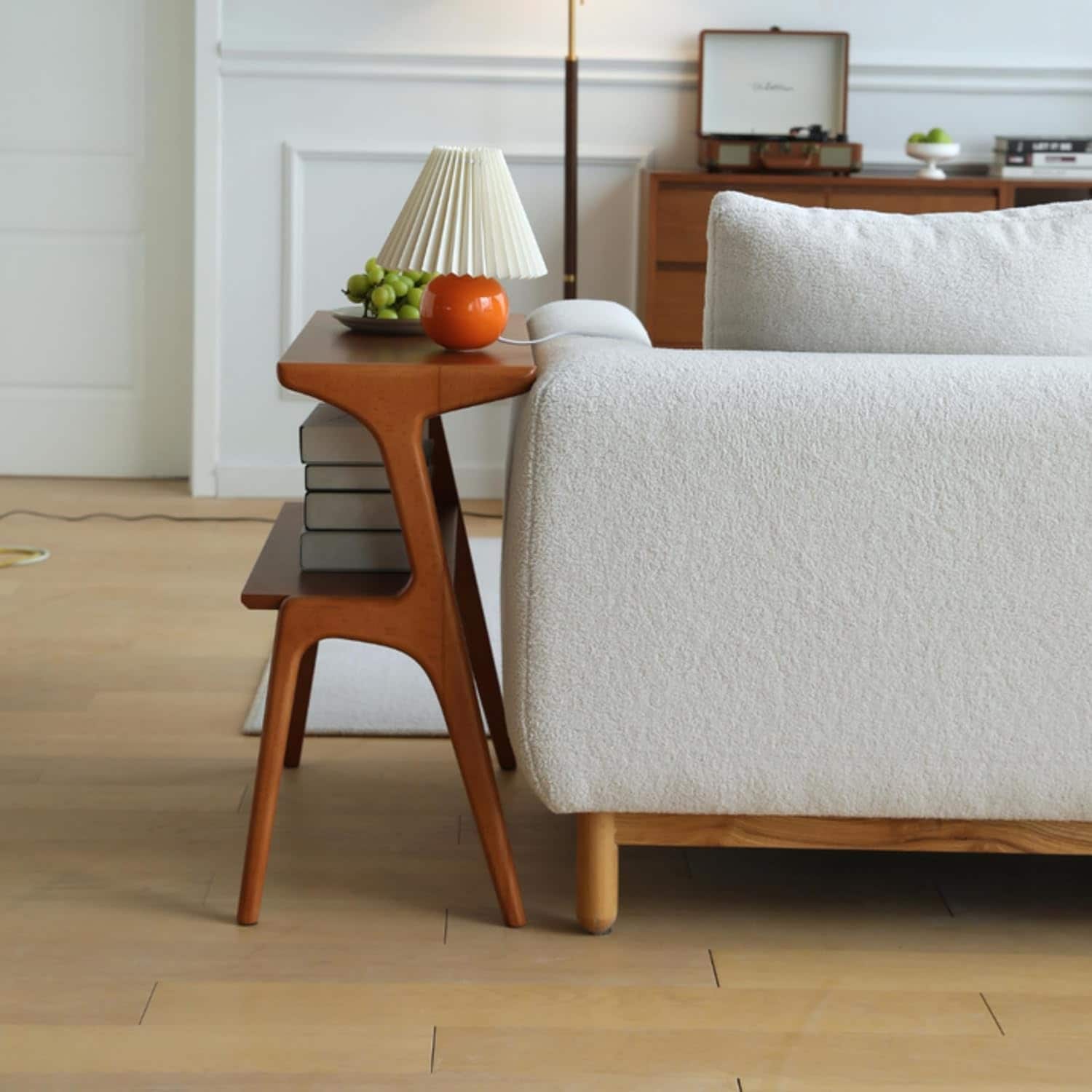 Solid Wood Console Table with Storage Shelf
