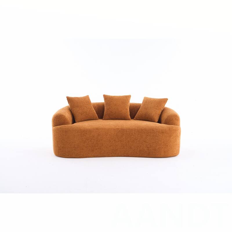 Chenille Fabric Loveseat Sofa