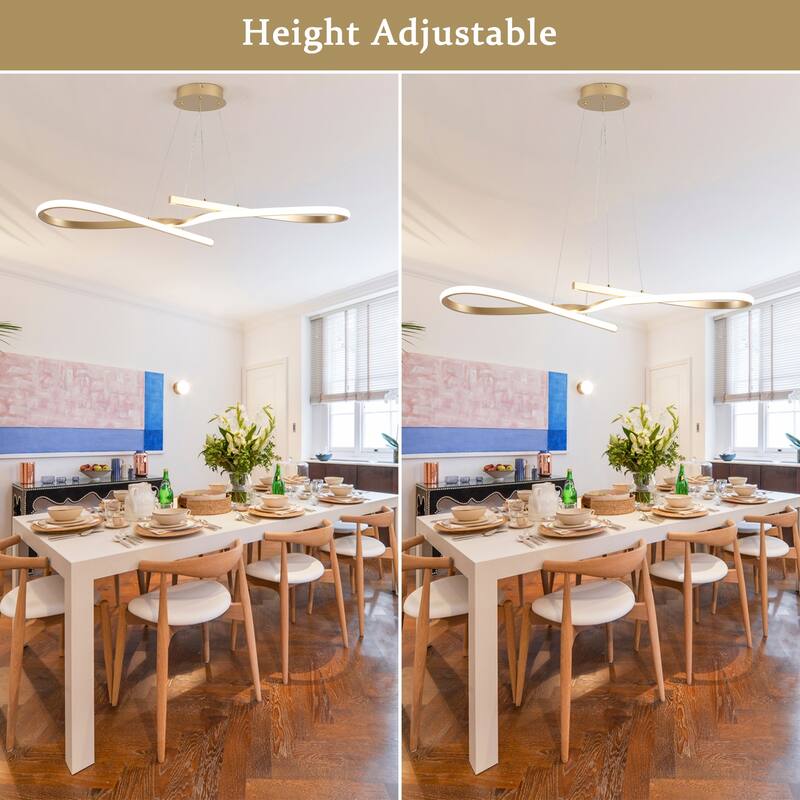 33.07-inch Dimmable Modern LED Chandelier for Dining Room Kitchen