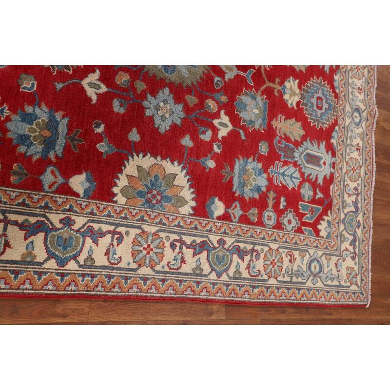 Red Kazak Area Rug Hand-Knotted Bedroom Wool Carpet - 5'1" x 6'7"