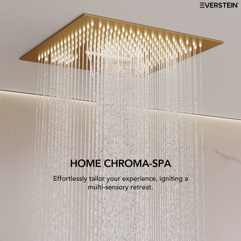 16 in LED Light Shower System Faucet Set LCD Digital Thermostatic Valve Kit Shower Head with Body Jets & Handheld Slider