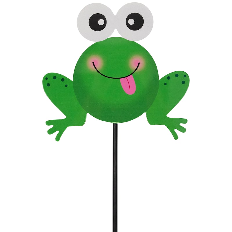 Frog Metal Outdoor Garden Stake - 23"
