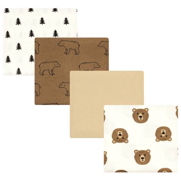 slide 1 of 1, Hudson Baby Cotton Flannel Receiving Blankets, Brown Bear, One Size - Brown Bear - One Size One Size - Brown Bear
