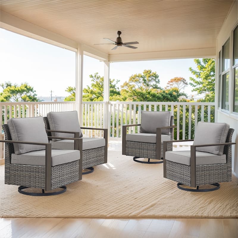 Gymojoy Patio Swivel Glider Chairs Set of 4