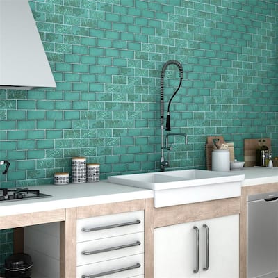 Merola Tile Antic Special Lava Verde 3" x 6" Ceramic Wall Tile
