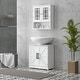 preview thumbnail 26 of 32, HOMCOM Pedestal Sink Storage Cabinet, Farmhouse Freestanding Bathroom Sink Cabinet with 2 Barn Doors and Adjustable Shelf, White White