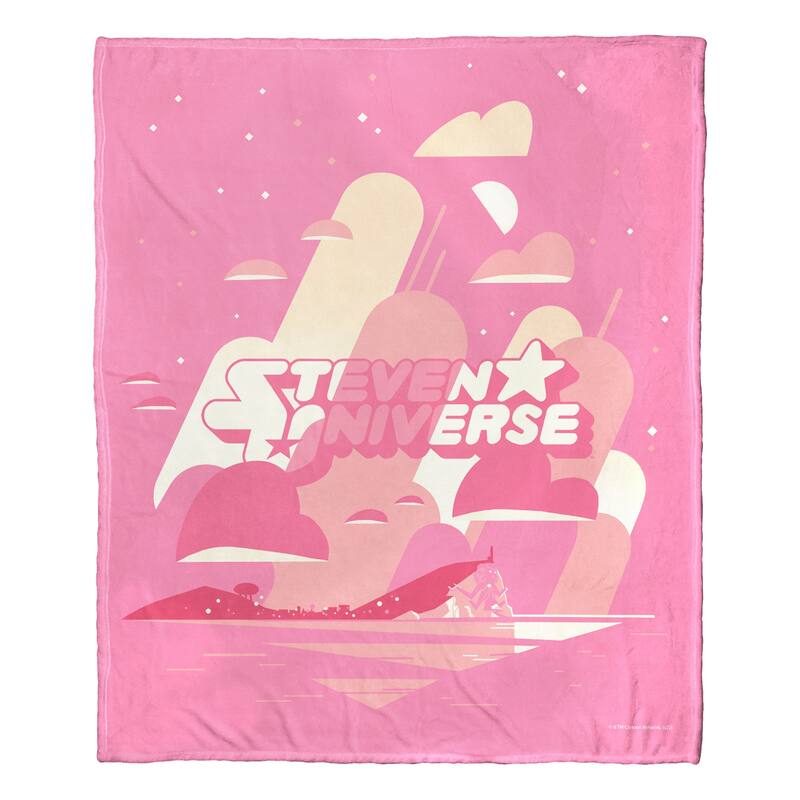 Warner Brothers Steven Universe Pink Logo Silk Touch Throw Blanket