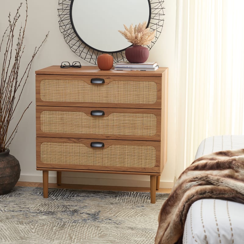 SAFAVIEH Dezzie 3-Drawer Chest - Oak/Natural