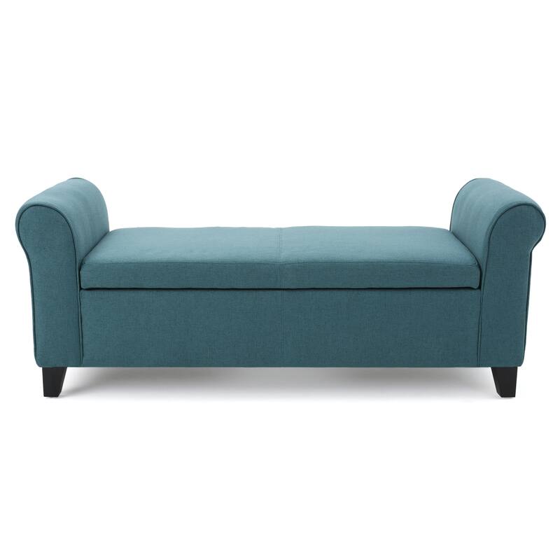 Stylish Entryway Ottoman Bench, Leisure Bench Hallway Bench, Decorative Bench Storage Bench with Safety Hinges - Teal