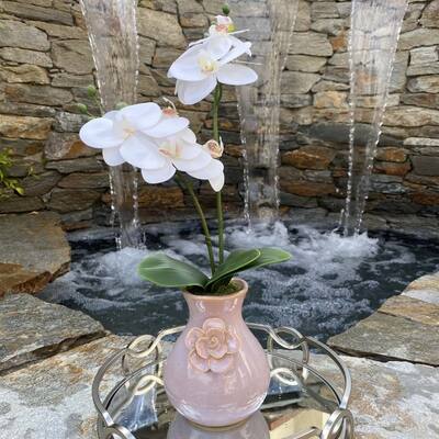 15" Real-touch Orchid in Cermaic Vase - ONE-SIZE