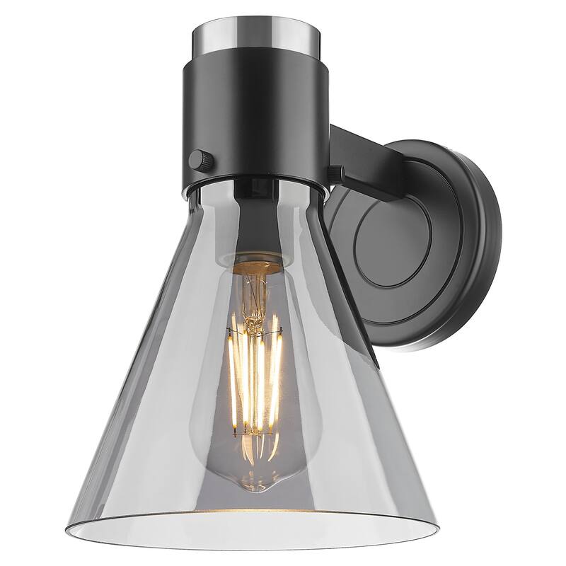 Innovations Lighting 464-1W-G464C-7SM Lawton Cone 9" Tall Bathroom - Matte Black