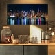 preview thumbnail 13 of 13, New York Midtown Night Panorama" Cityscape Wall Art on Canvas - Blue 32 in. wide x 16 in. high - 1 Panel