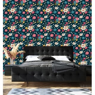 Dark Floral Wallpaper Peel and Stick and Prepasted - Bed Bath & Beyond ...