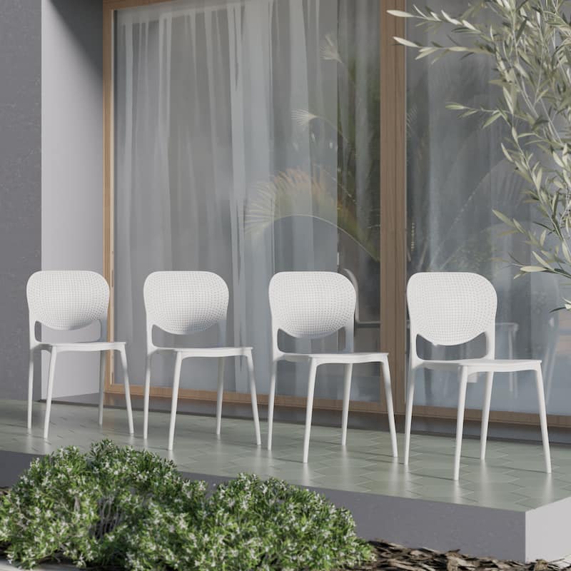 Amazonia Outdoor Patio 7pc Dante Dining Set - White Chairs