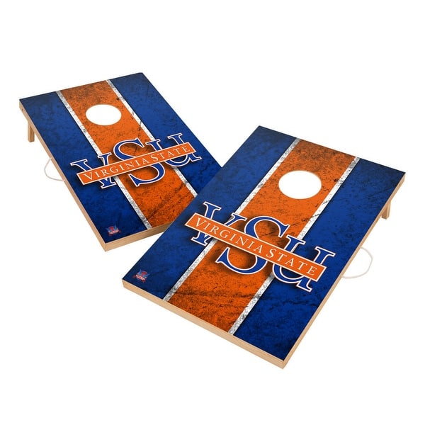 slide 2 of 5, Vintage Virginia State Trojans Regulation 2x4 Cornhole Set