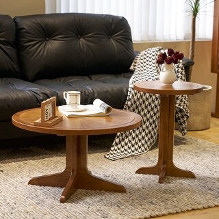 2-Piece Modern Farmhouse Living Room Coffee Table Set, Stylish and ...