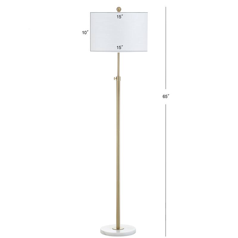 June 65" Adjustable Metal/Marble LED Floor Lamp by JONATHAN Y - 57-65" H x 15" W x 15" D