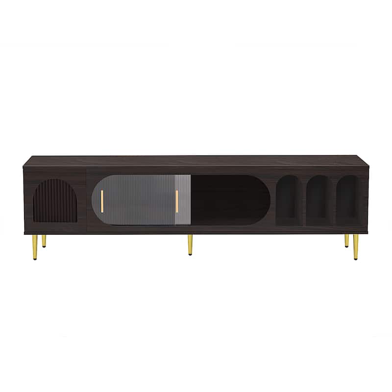 Modern TV Stand with 3 Shelves and 2 Cabinets