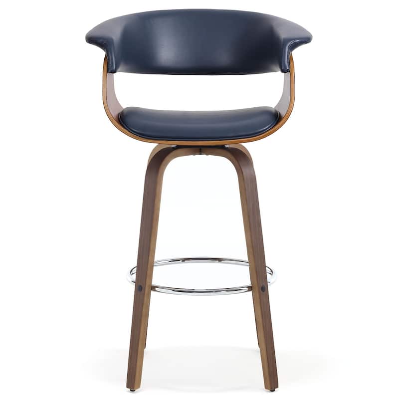 26"/29" Faux Leather Swivel Bar Stools, Wood Counter Stool