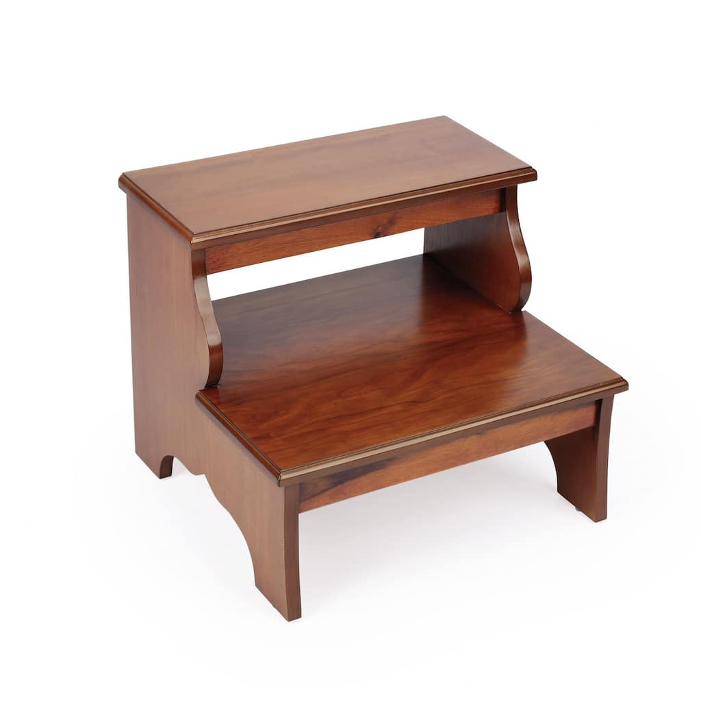 Classic Brown Backless Bar Chair Solid Wood Frame, 15-Inch Seat Height - 16” x 18” x 15”
