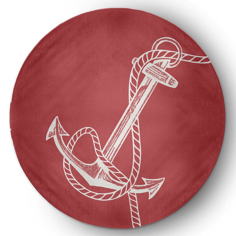 Anchored Nautical Chenille Rug