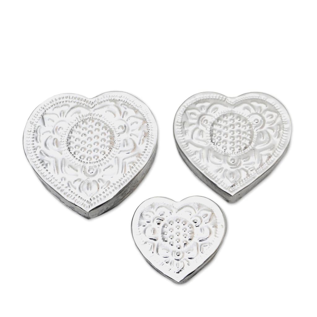 Novica Handmade Sparkling Love Aluminum Jewelry Boxes (Set Of 3)