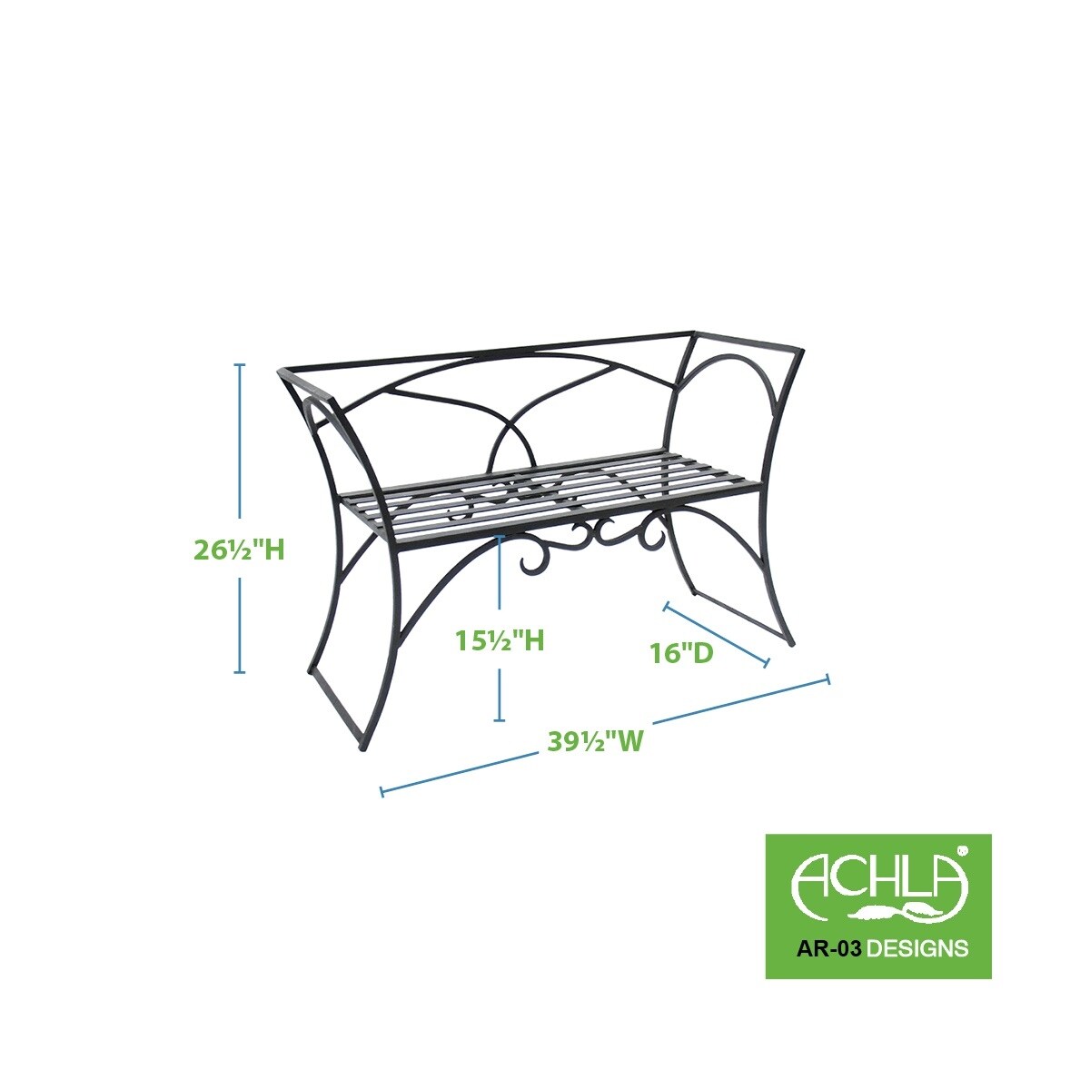 Achla designs curved hotsell backless bench