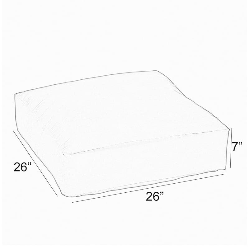 Shiel Sunbrella Black Indoor/ Outdoor 26 Inch Knife Edge Floor Pouf
