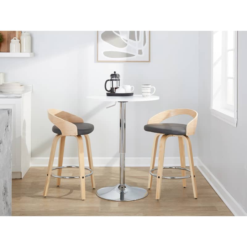 Carson Carrington Stavanger 26" Fixed-Height Counter Stool with Bent Wood Legs & Round Footrest (Set of 2)