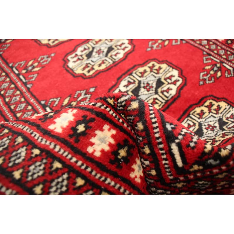 ECARPETGALLERY Hand-knotted Finest Peshawar Bokhara Red Wool Rug - 2'2 x 2'11