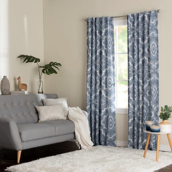 slide 2 of 16, Miller Curtains Harlow Back Tab Blackout Panel 42" x 84" - Blue