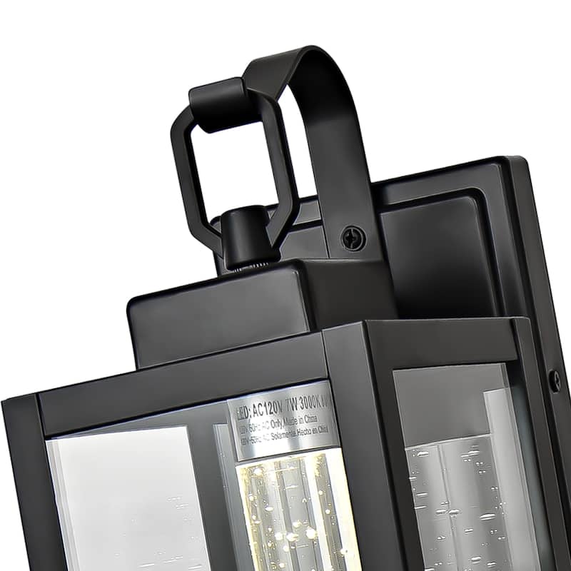 2 Pack 7W LED Black Outdoor Wall Sconce - Matte Black