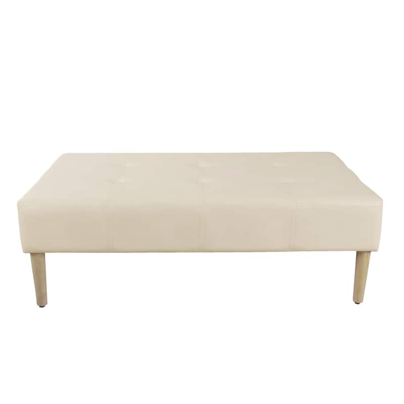 HomePop Tufted Coffee Table Ottoman - Full Leather