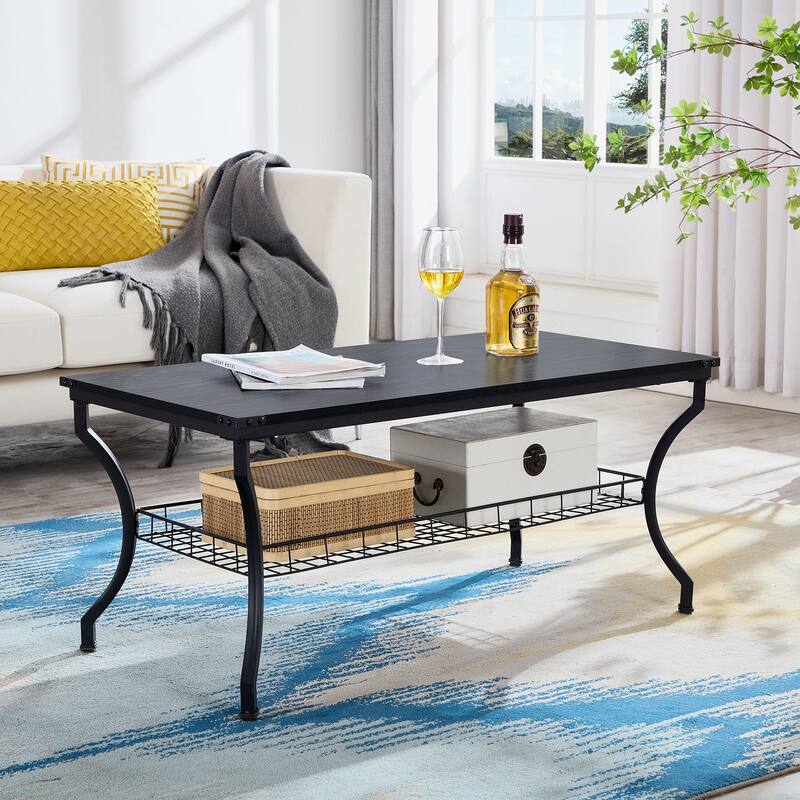 3-Piece Occasional Coffee Table Set, Vintage Living Room Set with 2 End Table
