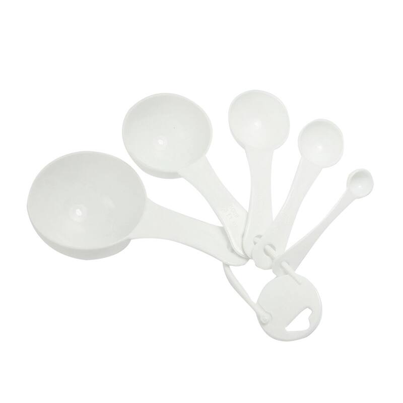 White 5 in 1 1ml 5ml 15ml 50ml 100ml Tea Soup Coffee Measuring Spoon Set