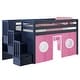 preview thumbnail 49 of 69, JACKPOT Contemporary Low Loft Twin Bed with 3 Step Stairway and Tent
