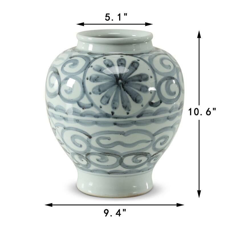 Approx 11 Inches Subtle Blue and White Vase