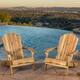 Hanlee Outdoor Rustic Acacia Wood Folding Adirondack Chair (Set of 2) by Christopher Knight Home - Natural Stained