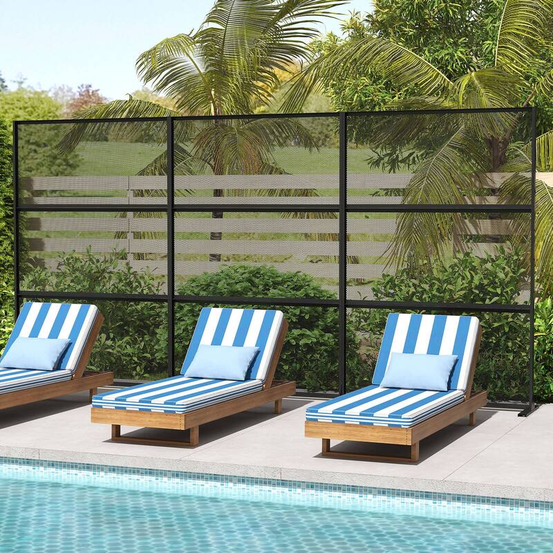Costway 72”H x 48”W Metal Privacy Screen with Expansion Bolts & - See Details