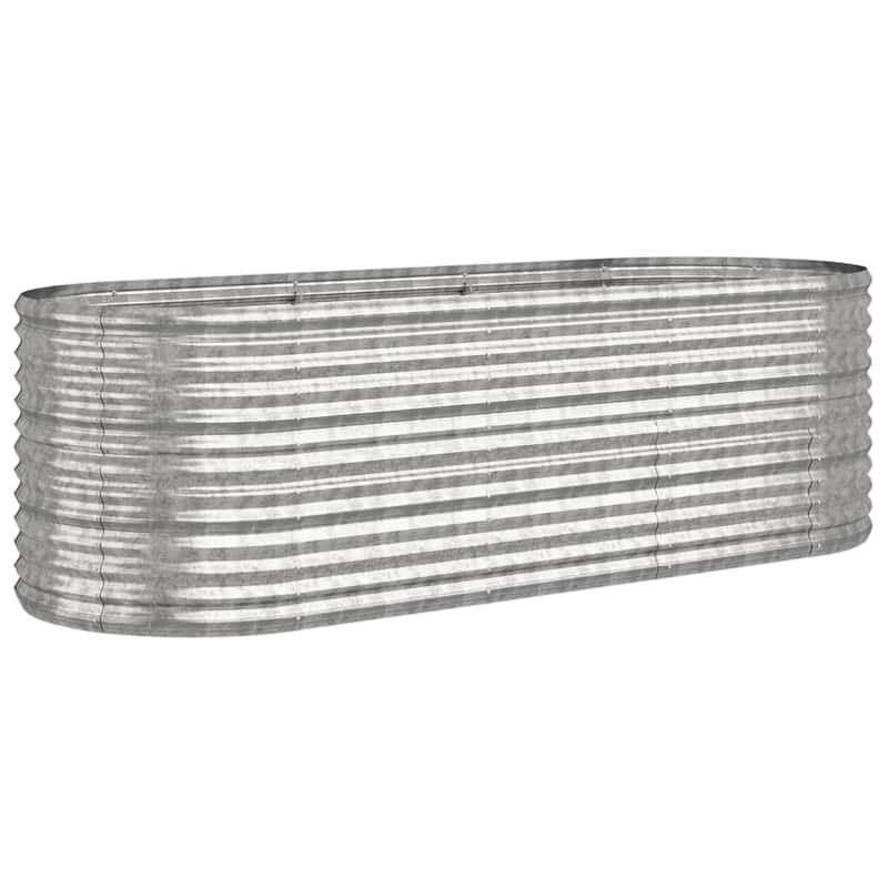 vidaXL Raised Garden Bed Raised Flower Bed Galvanized Steel Outdoor Planter