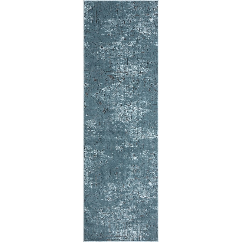 Katie Merz BKLYNWRKS Street Art Area Rug - Runner 2'8" x 8' - Blue Slate