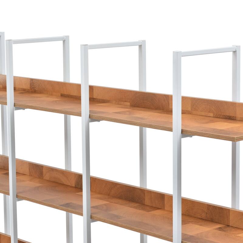 5 Tier Bookshelf Office Bookshelf Metal Frame MDF Board