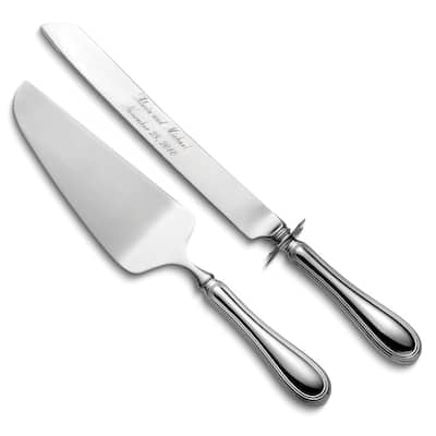Curata Sterling Silver Wallace Giorgio Hollow Handle Cake Knife and Server Set