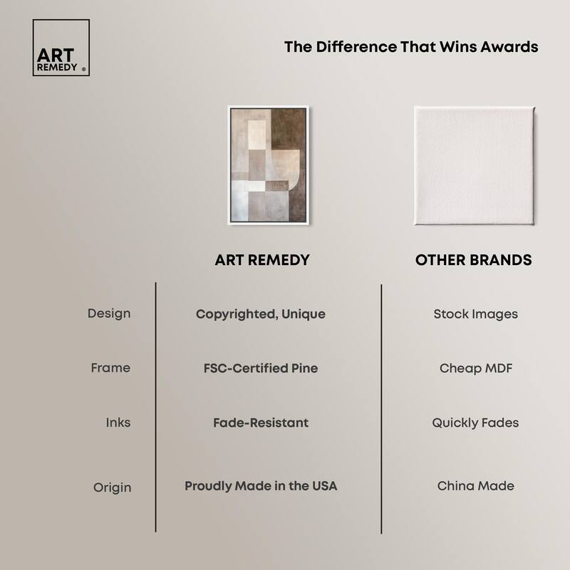 Neutral Tone Blocks I Canvas by Art Remedy