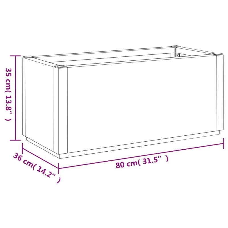 vidaXL Garden Planter White Polypropylene Medium Durable Planter - 14.2 x 31.5 x 13.8