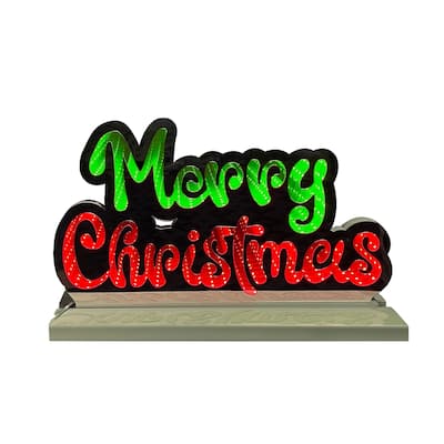 LED Lighted 3D Merry Christmas Infinity Mirror - 16"
