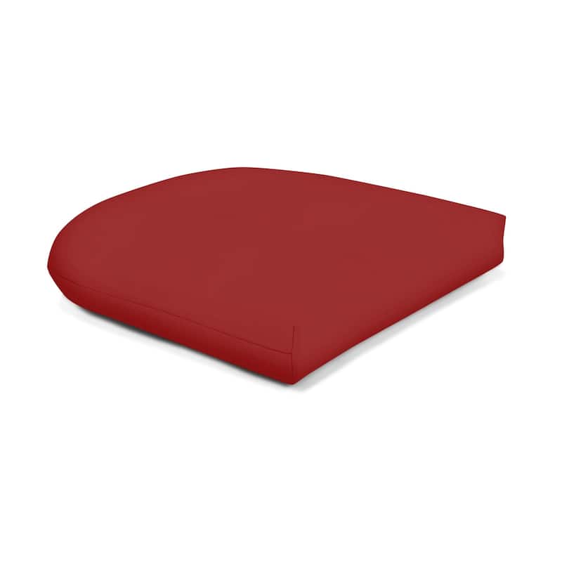 Sunbrella Solid Fabric 1-Piece Indoor/Outdoor Wicker Seat Pad, 18"W x 18"L